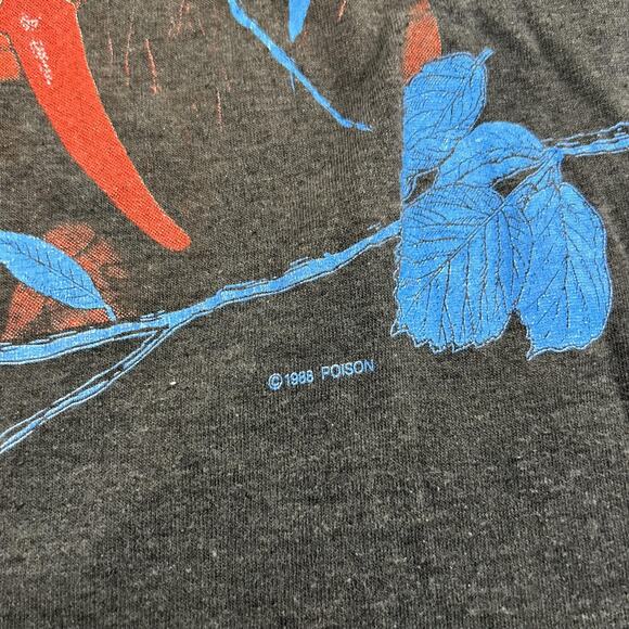 Vintage Poison Shirt Mens Medium 1988 Tour Rock Tee Open Up and Say Ahhh USA 80s - Picture 5 of 7